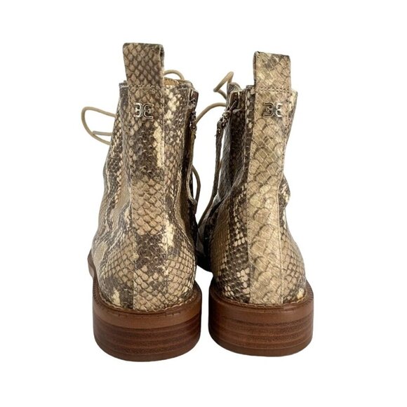 Sam Edelman Nina Snake Print Combat Boots Size 8 Bootie Ankle Zip Close - Picture 2 of 14